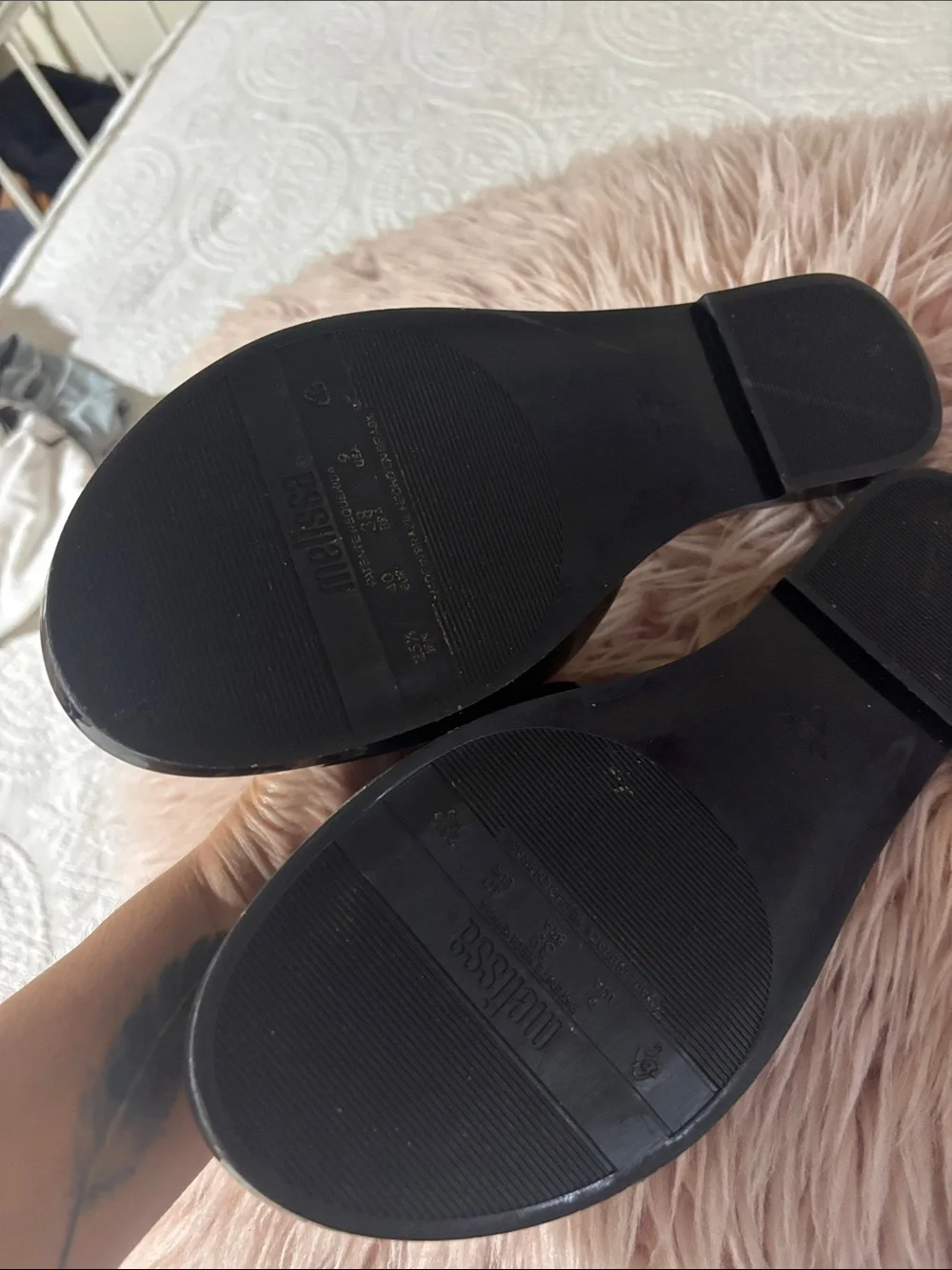 Melissa Black Glossy Slide Sandals - Melissa